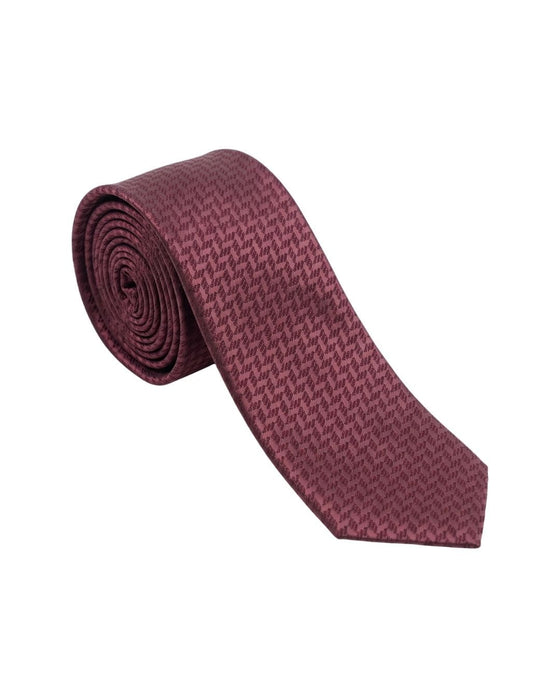 Armani Collezioni Mens Burgundy Tonal Textured Silk Neck Tie