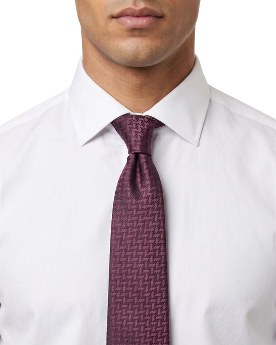 Armani Collezioni Mens Burgundy Tonal Textured Silk Neck Tie
