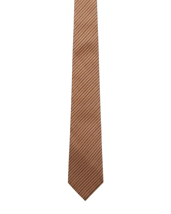 Armani Collezioni Mens Tan / Brown Pinstripe Silk Neck Tie