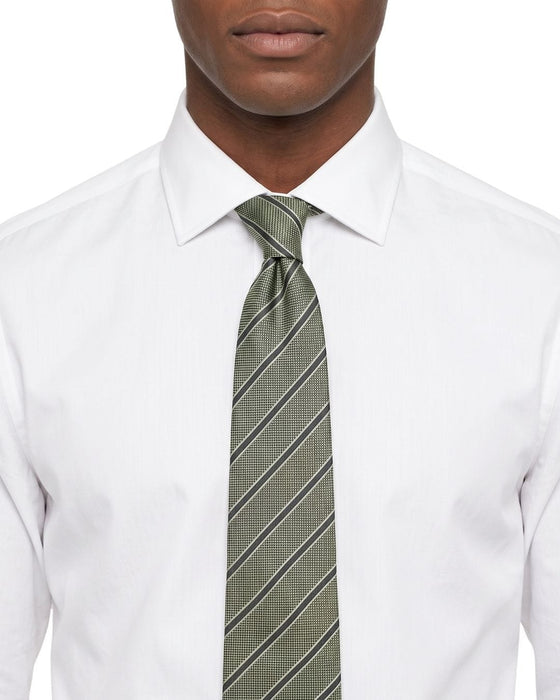 Armani Collezioni Mens Mint Green / Black Micro Diamond Neck Tie