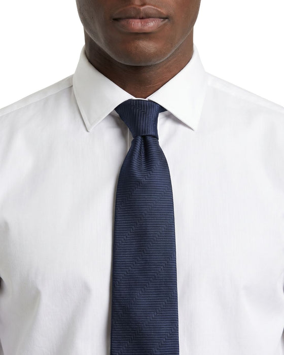 Armani Collezione Mens Navy Blue Tonal Textured Neck Tie