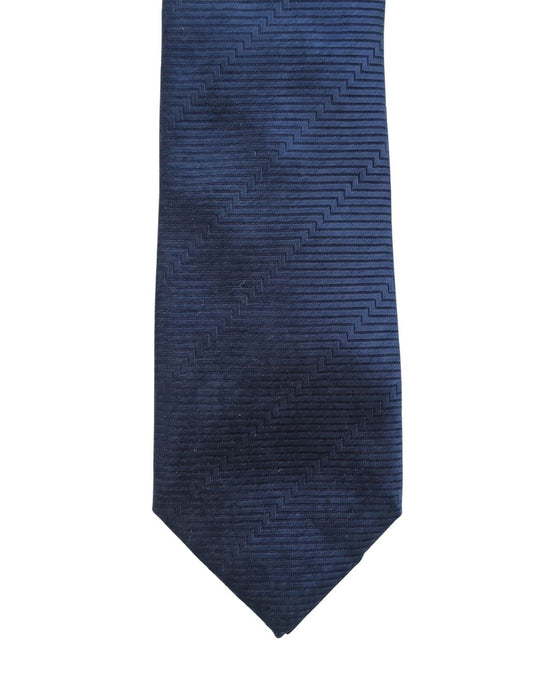 Armani Collezione Mens Navy Blue Tonal Textured Neck Tie