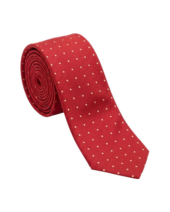 Armani Collezione Mens Red / White Polka Dot Neck Tie