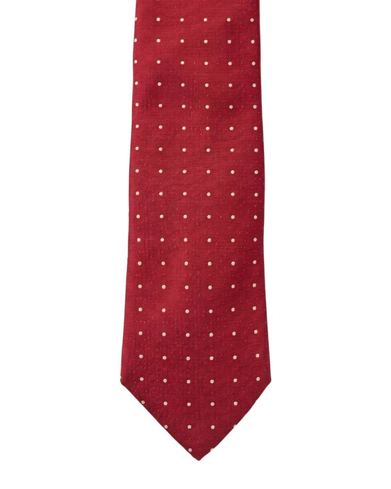Armani Collezione Mens Red / White Polka Dot Neck Tie