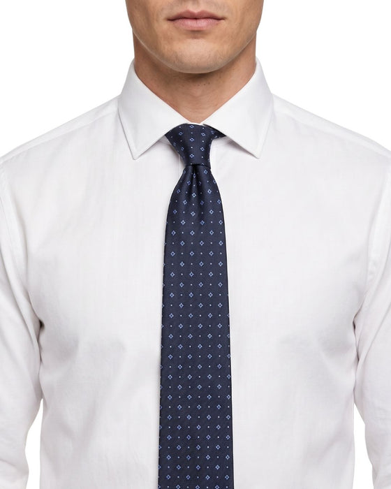 Armani Collezioni Mens Navy Blue / Light Blue Micro Diamond Neck Tie