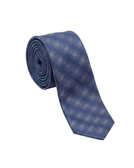 Armani Collezioni Mens Blue / Navy Tonal Diamond Check Neck Tie