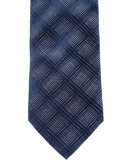 Armani Collezioni Mens Blue / Navy Tonal Diamond Check Neck Tie