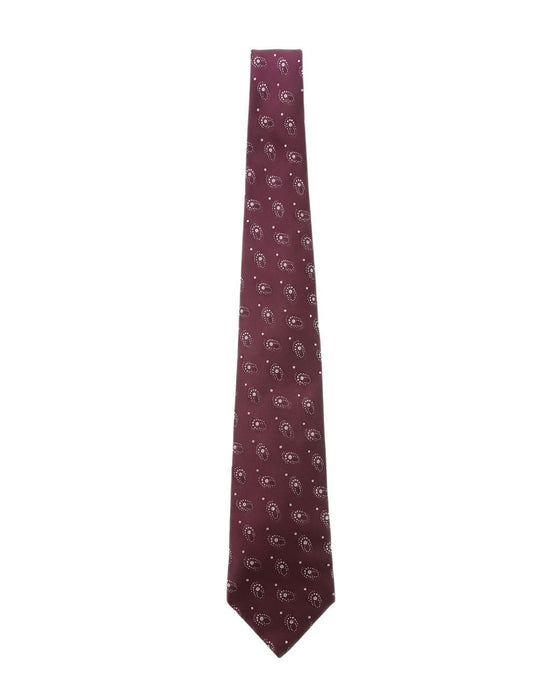 Armani Collezioni Mens Burgundy / Gray Micro Paisley Neck Tie