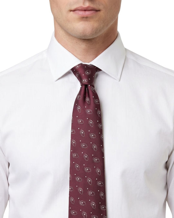 Armani Collezioni Mens Burgundy / Gray Micro Paisley Neck Tie