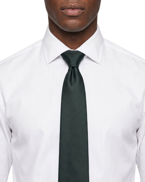 Armani Collezione Mens Dark Green Tonal Textured Neck Tie
