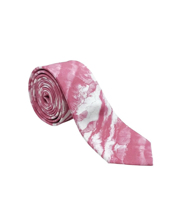 Armani Collezioni Mens Pink / White Abstract Silk Neck Tie