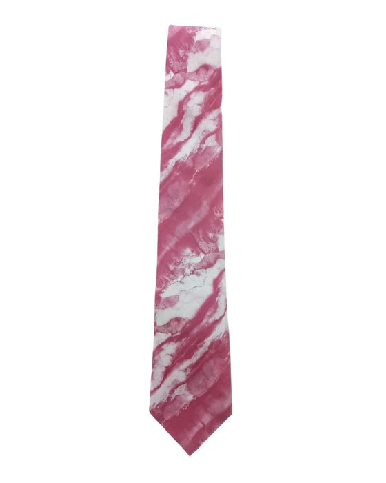 Armani Collezioni Mens Pink / White Abstract Silk Neck Tie