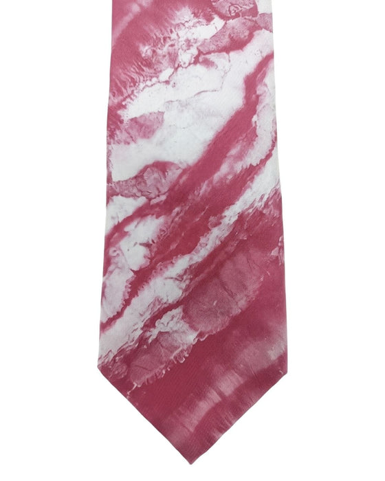 Armani Collezioni Mens Pink / White Abstract Silk Neck Tie