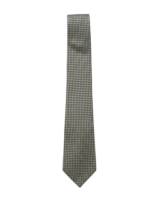 Armani Collezioni Mens Sage Green / Black Micro Geometric Neck Tie