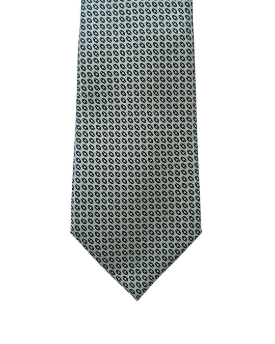 Armani Collezioni Mens Sage Green / Black Micro Geometric Neck Tie