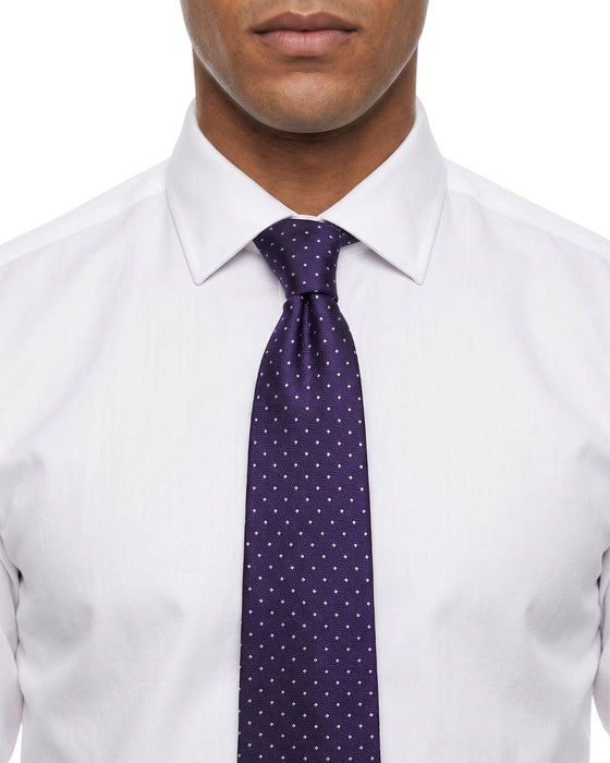 Armani Collezioni Mens Purple / White Micro Dot Silk Neck Tie