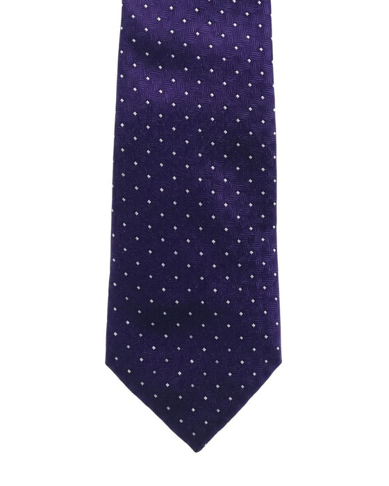 Armani Collezioni Mens Purple / White Micro Dot Silk Neck Tie