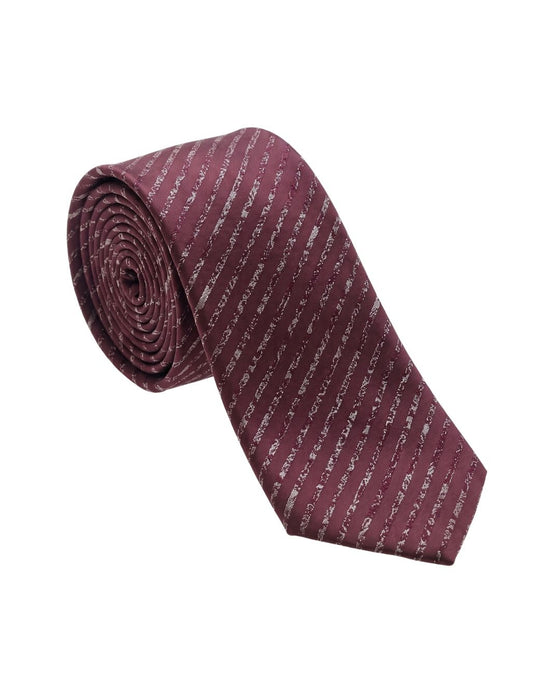 Armani Collezione Mens Burgundy / Pink Diagonal Geometric Neck Tie