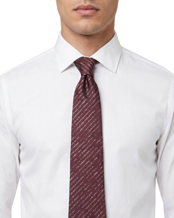 Armani Collezione Mens Burgundy / Pink Diagonal Geometric Neck Tie