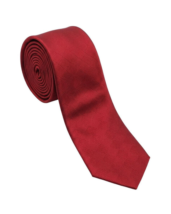 Armani Collezioni Mens Red Solid Silk Neck Tie