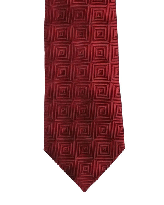 Armani Collezioni Mens Red Solid Silk Neck Tie