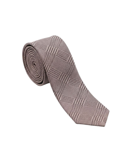 Armani Collezioni Mens Gray Plaid Silk Neck Tie