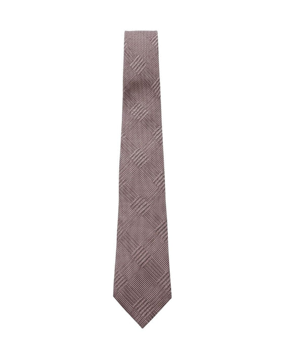 Armani Collezioni Mens Gray Plaid Silk Neck Tie
