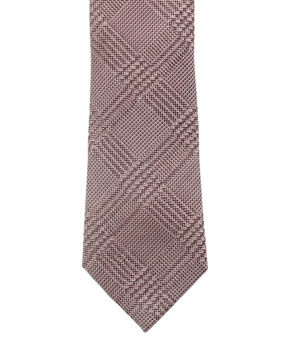 Armani Collezioni Mens Gray Plaid Silk Neck Tie