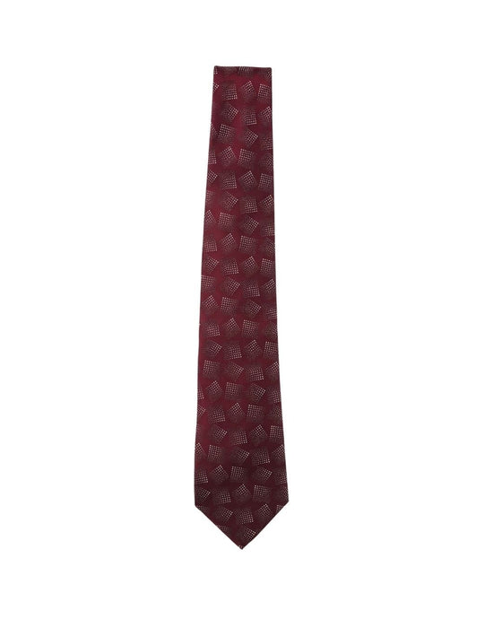 Armani Collezioni Mens Burgundy / Pink Abstract Fan Geometric Neck Tie