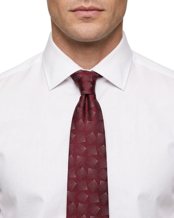 Armani Collezioni Mens Burgundy / Pink Abstract Fan Geometric Neck Tie