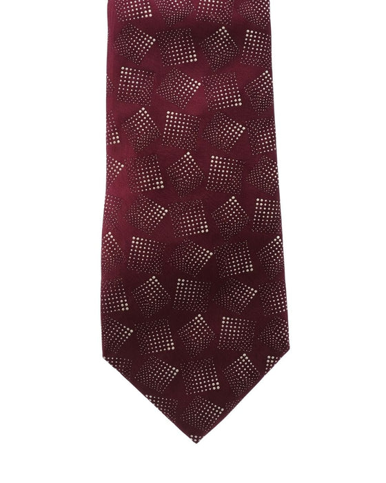 Armani Collezioni Mens Burgundy / Pink Abstract Fan Geometric Neck Tie