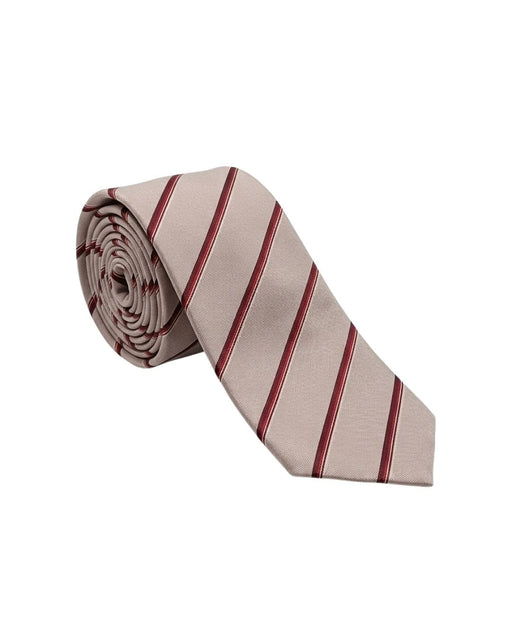Armani Collezioni Mens Ivory / Red Diagonal Stripe Silk Neck Tie