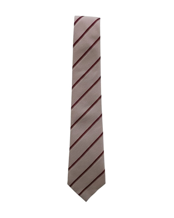 Armani Collezioni Mens Ivory / Red Diagonal Stripe Silk Neck Tie