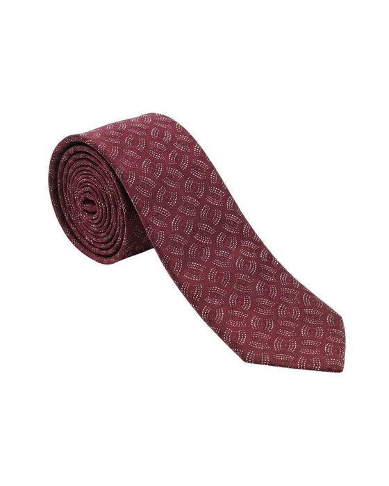 Armani Collezioni Mens Burgundy Geometric Silk Neck Tie