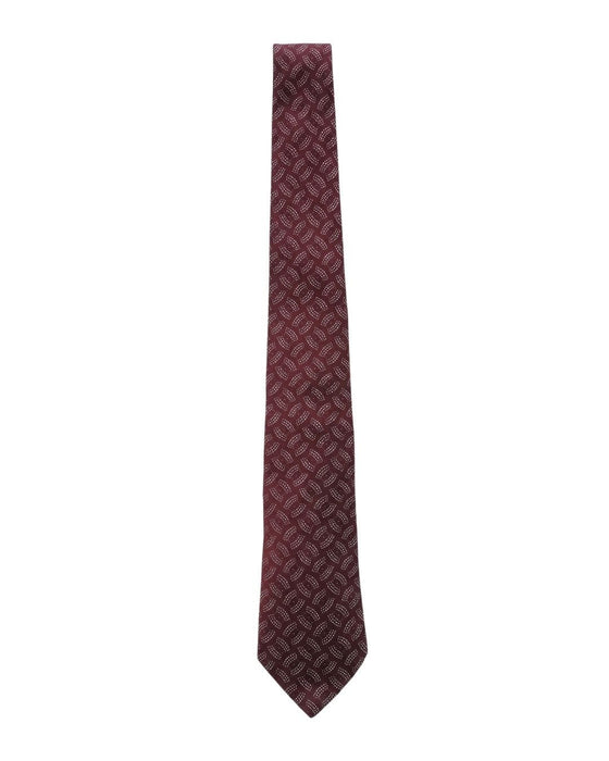 Armani Collezioni Mens Burgundy Geometric Silk Neck Tie