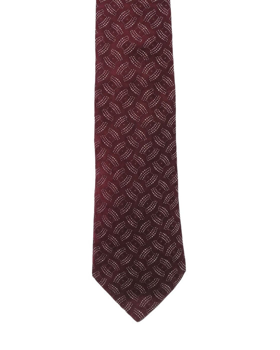 Armani Collezioni Mens Burgundy Geometric Silk Neck Tie