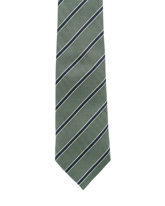 Armani Collezioni Mens Sage Green / Navy Diagonal Stripe Neck Tie