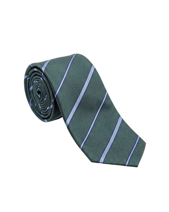 Armani Collezioni Mens Green / Blue Diagonal Stripe Silk Neck Tie
