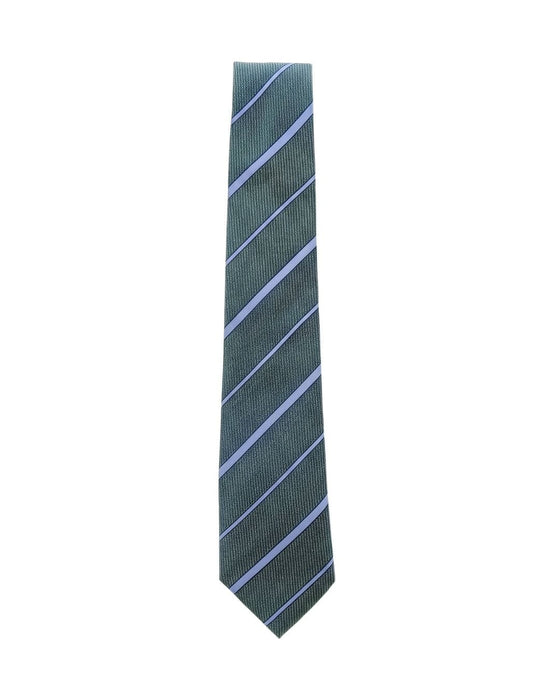 Armani Collezioni Mens Green / Blue Diagonal Stripe Silk Neck Tie