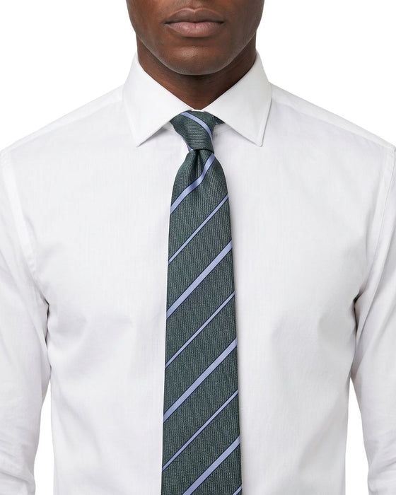 Armani Collezioni Mens Green / Blue Diagonal Stripe Silk Neck Tie