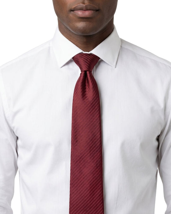 Armani Collezioni Mens Red Tonal Textured Silk Neck Tie