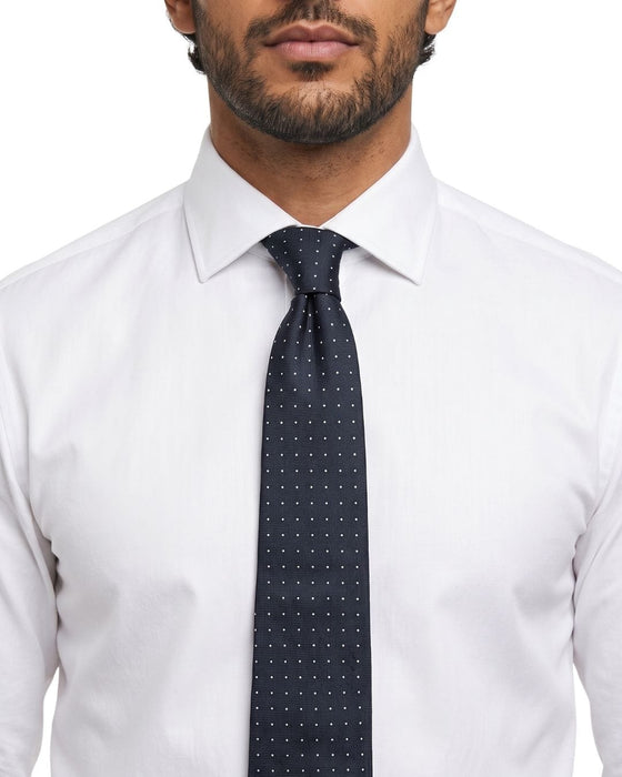 Armani Collezioni Mens Navy / White Micro Dot Silk Neck Tie
