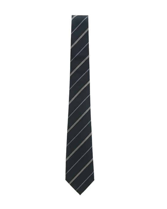 Armani Collezioni Mens Navy / Gray Diagonal Stripe Silk Neck Tie