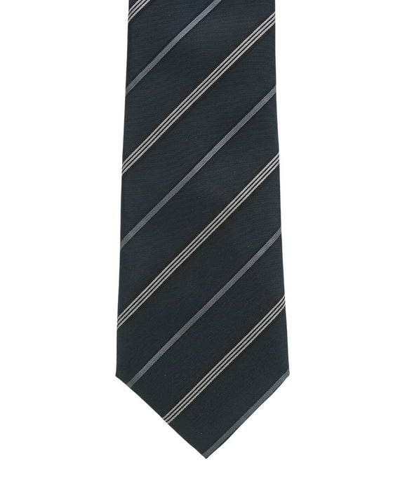 Armani Collezioni Mens Navy / Gray Diagonal Stripe Silk Neck Tie