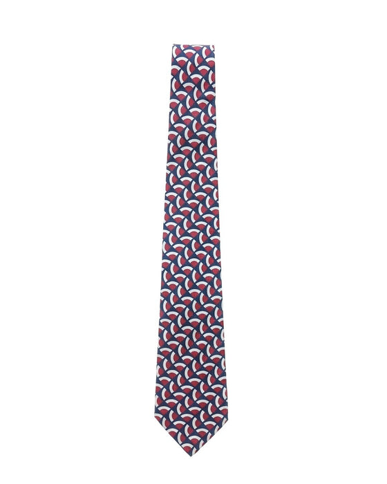 Armani Collezione Mens Navy Blue / Red / White Multicolor Geometric Neck Tie
