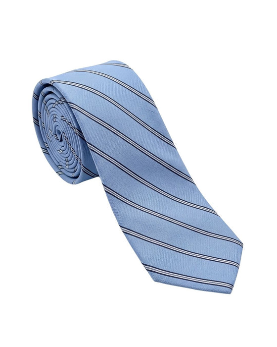 Armani Collezione Mens Light Blue / Navy Diagonal Stripe Neck Tie