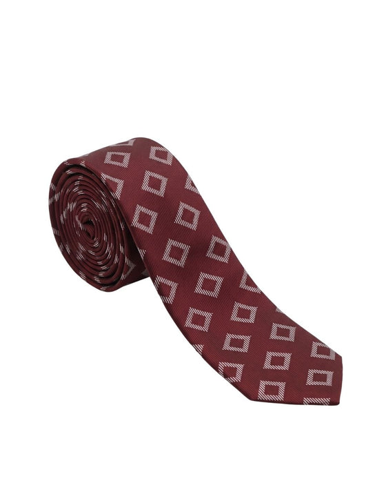 Armani Collezioni Mens Burgundy / Pink Diamond Geometric Neck Tie