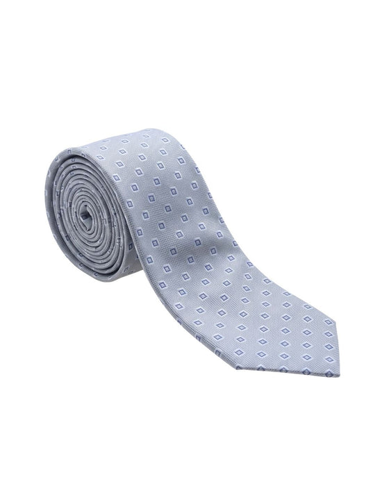 Armani Collezione Mens Light Blue / Gray Micro Square Neck Tie