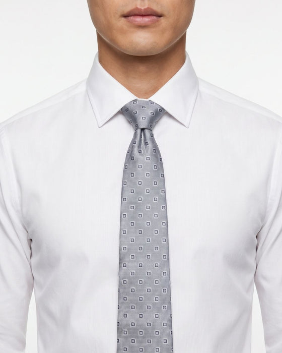 Armani Collezione Mens Light Blue / Gray Micro Square Neck Tie