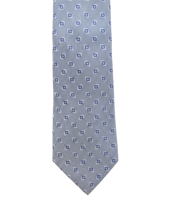 Armani Collezione Mens Light Blue / Gray Micro Square Neck Tie